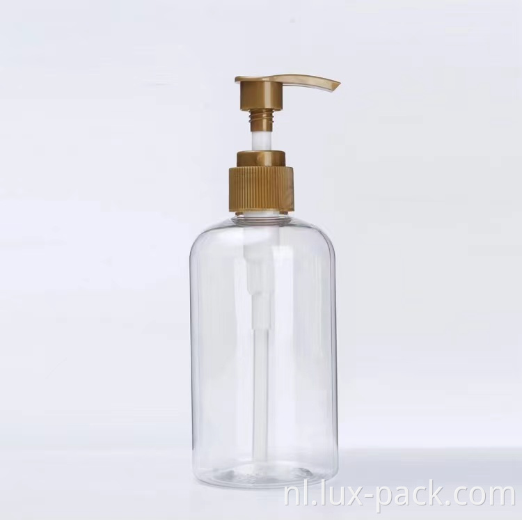 Groothandel plastic cilinderfles met fancy plastic lotionpomp dispenser voor body crème shampoo verpakking